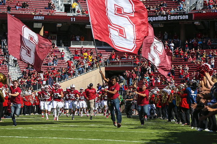 2013StanfordASU-011.JPG - Sept.21, 2013; Stanford, CA, USA; Stanford Cardinal team takes the field prior to the game against the Arizona State Sun Devils at  Stanford Stadium. Stanford defeated Arizona State 42-28.